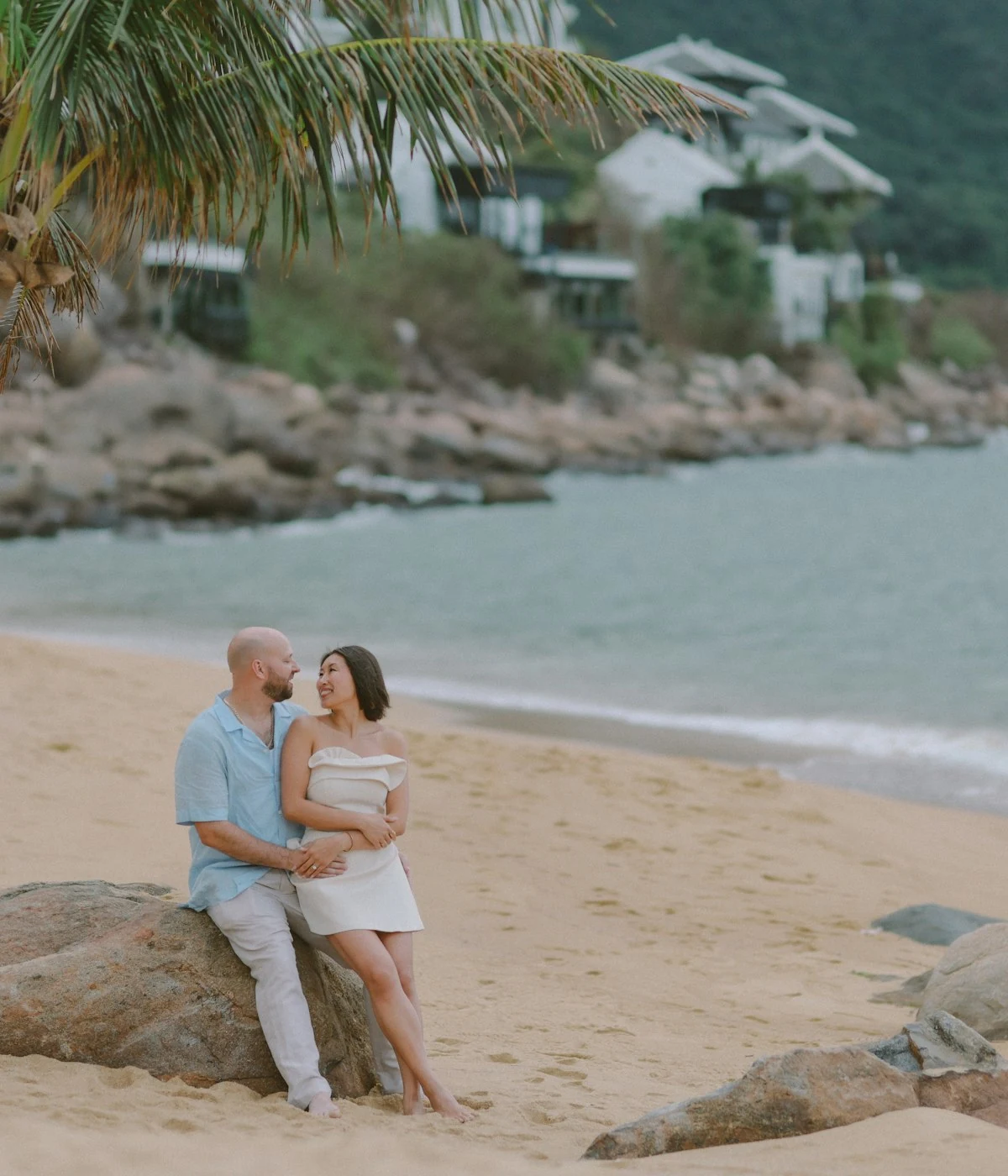 Couple enjoying a romantic beach getaway