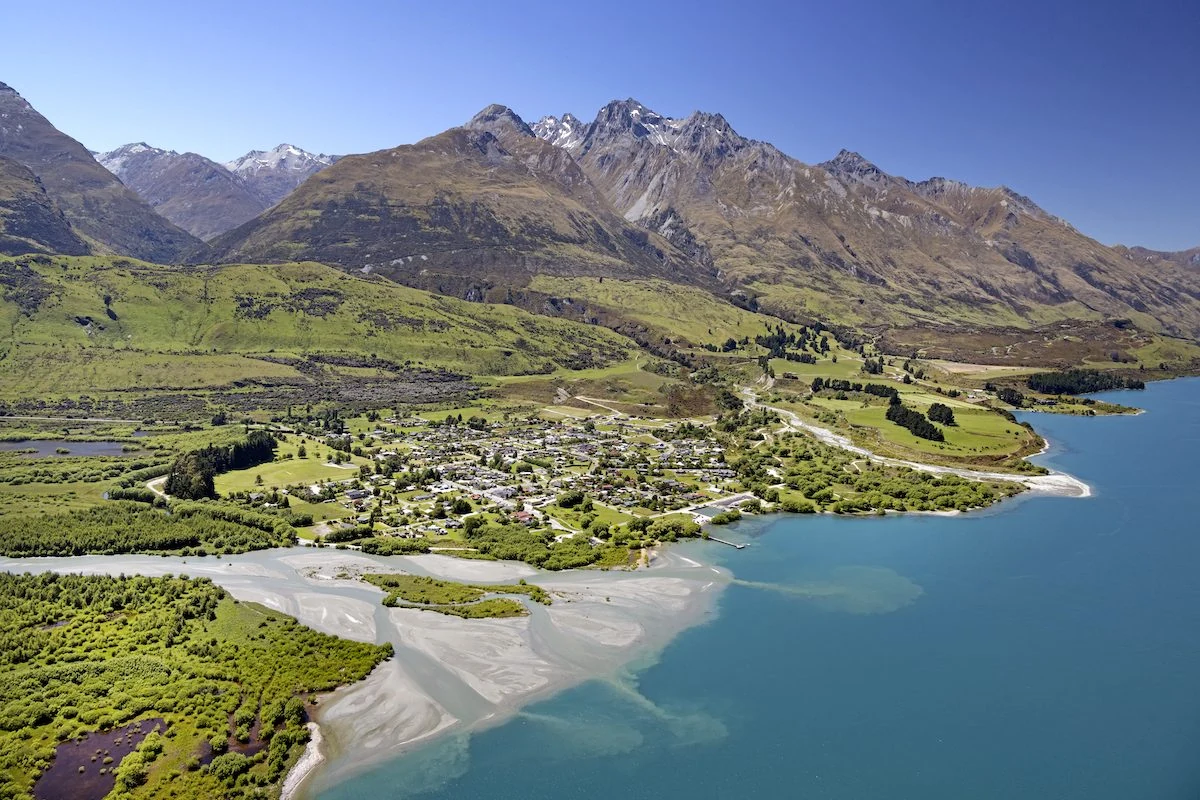 Glenorchy valley and mountains near Queenstown