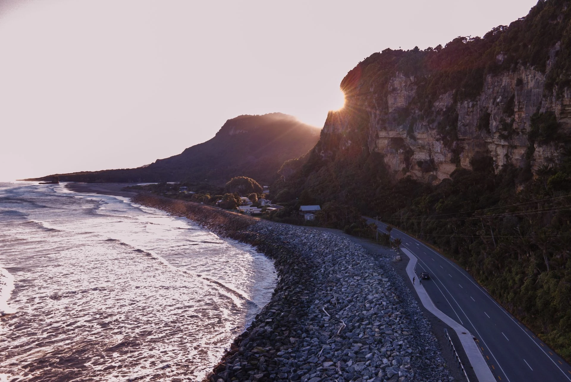 West Coast pancake rocks near the Hokitika and Franz Josef route